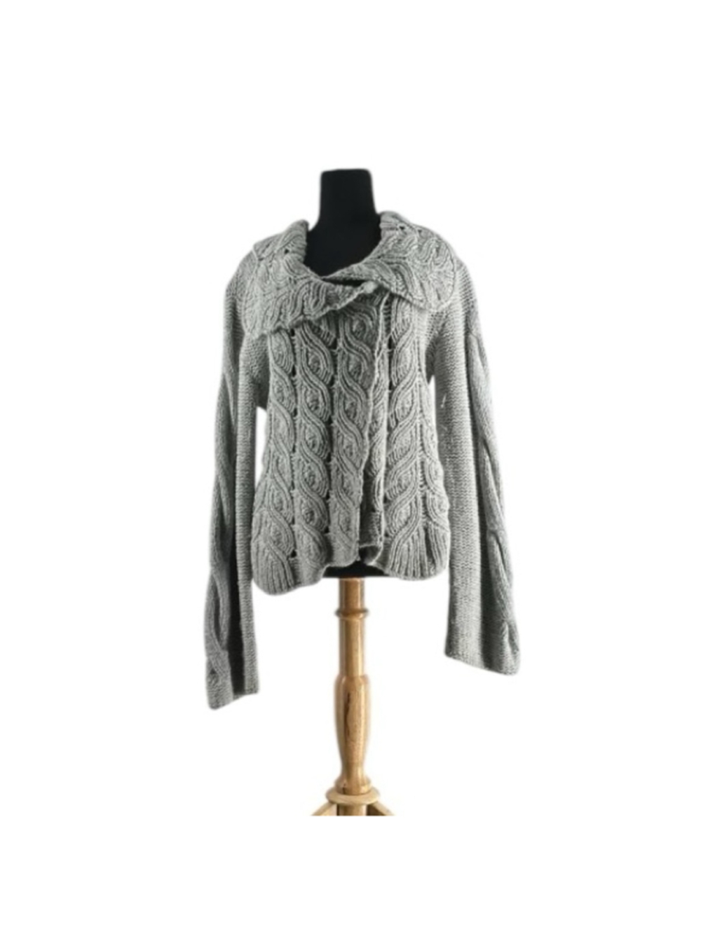 Line the label cardigan sweater cashmere angora chunky cable
Knit soft sz M